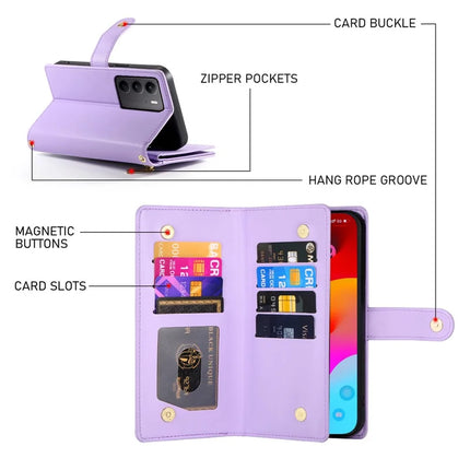 DF-011 For Realme V60 Pro / C75 Case Zipper Pocket Wallet Leather Phone Cover with Straps