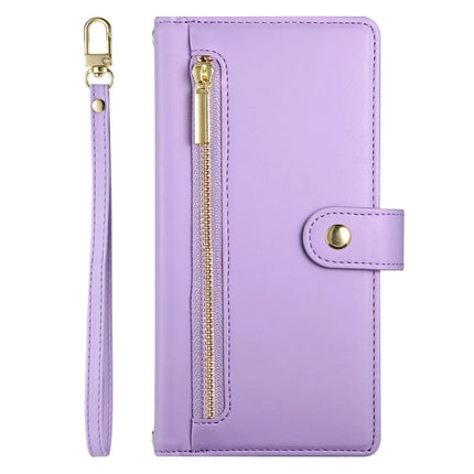DF-011 For Realme V60 Pro / C75 Case Zipper Pocket Wallet Leather Phone Cover with Straps