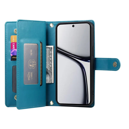 DF-011 For Realme V60 Pro / C75 Case Zipper Pocket Wallet Leather Phone Cover with Straps