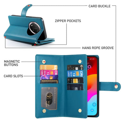 DF-011 For Honor Magic7 Lite 5G / X9c 5G / X60 Pro 5G Case Zipper Pocket Wallet Leather Phone Cover with Straps