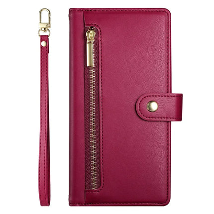 DF-011 For OnePlus 13R 5G Case Zipper Pocket Wallet Leather Phone Cover with Straps