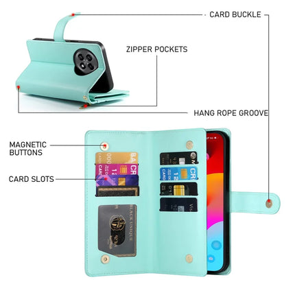 DF-011 For OnePlus 13R 5G Case Zipper Pocket Wallet Leather Phone Cover with Straps