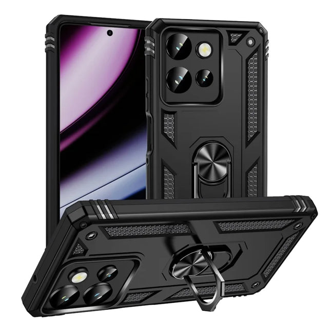 Phone Case for Motorola Moto G Play (2025) 4G / G Power (2025) PC + TPU Phone Cover with Kickstand - Black