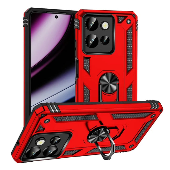 Phone Case for Motorola Moto G Play (2025) 4G / G Power (2025) PC + TPU Phone Cover with Kickstand - Red