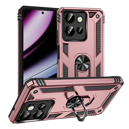 Phone Case for Motorola Moto G Play (2025) 4G / G Power (2025) PC + TPU Phone Cover with Kickstand - Rose Gold