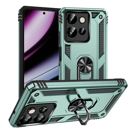 Phone Case for Motorola Moto G Play (2025) 4G / G Power (2025) PC + TPU Phone Cover with Kickstand - Blackish Green