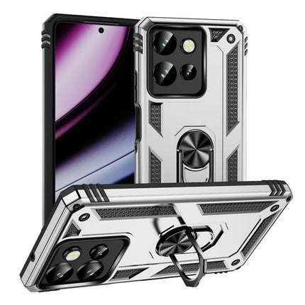 Phone Case for Motorola Moto G Play (2025) 4G / G Power (2025) PC + TPU Phone Cover with Kickstand - Silver
