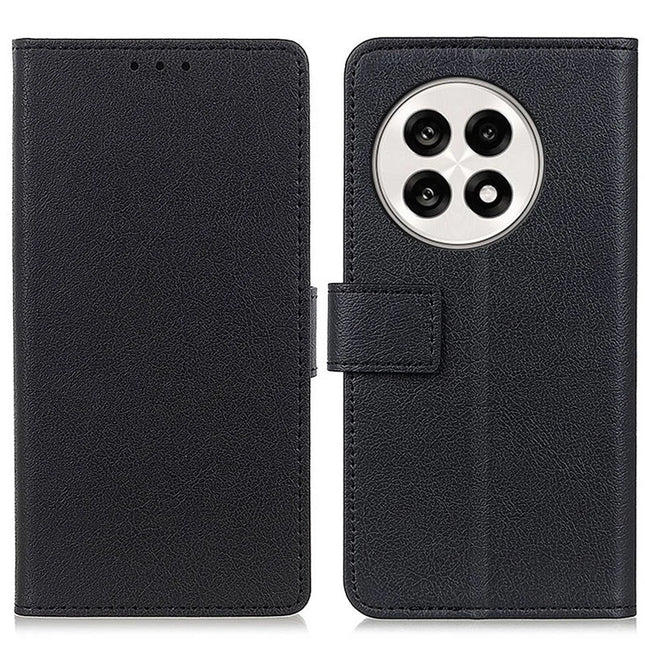 For OnePlus 13R 5G / Ace 5 5G Case PU Leather Stand Wallet Phone Cover - Black