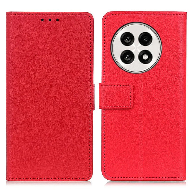 For OnePlus 13R 5G / Ace 5 5G Case PU Leather Stand Wallet Phone Cover - Red