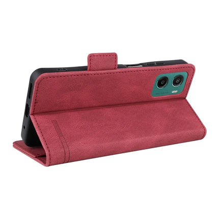 For Motorola Moto G05 4G  /  E15 4G Case Leather Wallet Flip Phone Cover with Hardware Decor