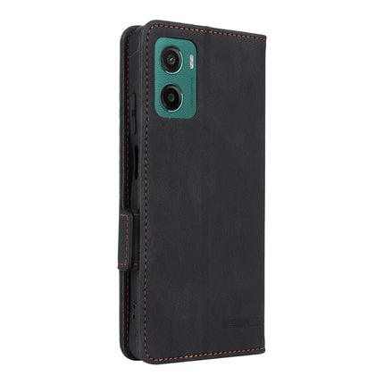 For Motorola Moto G05 4G  /  E15 4G Case Leather Wallet Flip Phone Cover with Hardware Decor
