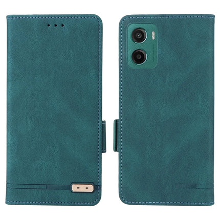 For Motorola Moto G05 4G  /  E15 4G Case Leather Wallet Flip Phone Cover with Hardware Decor - Blue