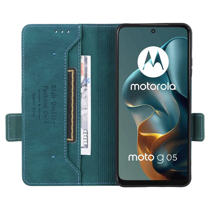 For Motorola Moto G05 4G  /  E15 4G Case Leather Wallet Flip Phone Cover with Hardware Decor