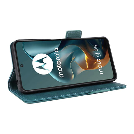 For Motorola Moto G05 4G  /  E15 4G Case Leather Wallet Flip Phone Cover with Hardware Decor