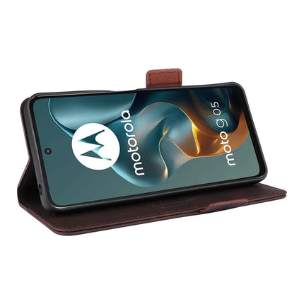 For Motorola Moto G05 4G  /  E15 4G Case Leather Wallet Flip Phone Cover with Hardware Decor