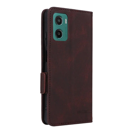 For Motorola Moto G05 4G  /  E15 4G Case Leather Wallet Flip Phone Cover with Hardware Decor