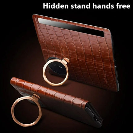QIALINO For Honor Magic V3 5G Case Smart View Window Genuine Cow Leather Phone Cover