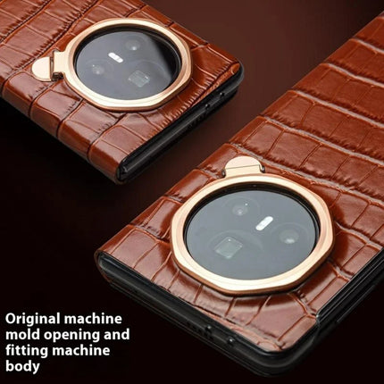 QIALINO For Honor Magic V3 5G Case Smart View Window Genuine Cow Leather Phone Cover