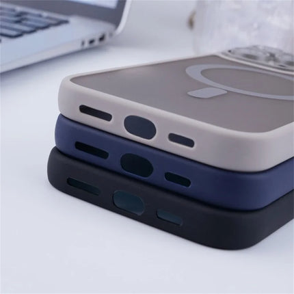 For iPhone 16 Pro Max Magnetic Case with Lens Film / Detachable Lens Frame Hybrid Phone Back Cover