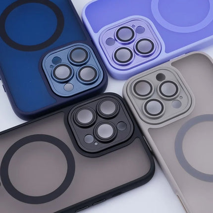 For iPhone 16 Pro Max Magnetic Case with Lens Film / Detachable Lens Frame Hybrid Phone Back Cover