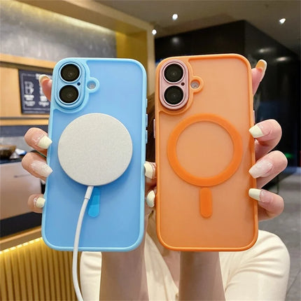 For iPhone 16 Plus Magnetic Case with Lens Film  /  Detachable Lens Frame Hybrid Phone Back Cover