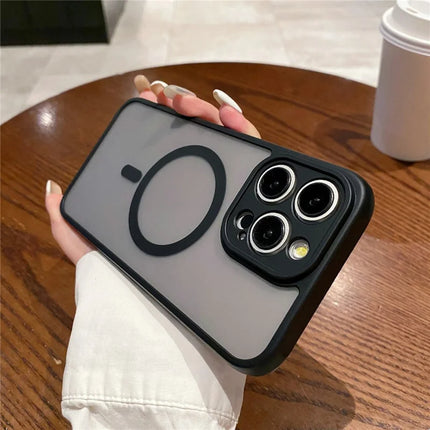 For iPhone 13 Pro Max Case Compatible with MagSafe TPU + PC Skin Touch Matte Phone Cover - Black