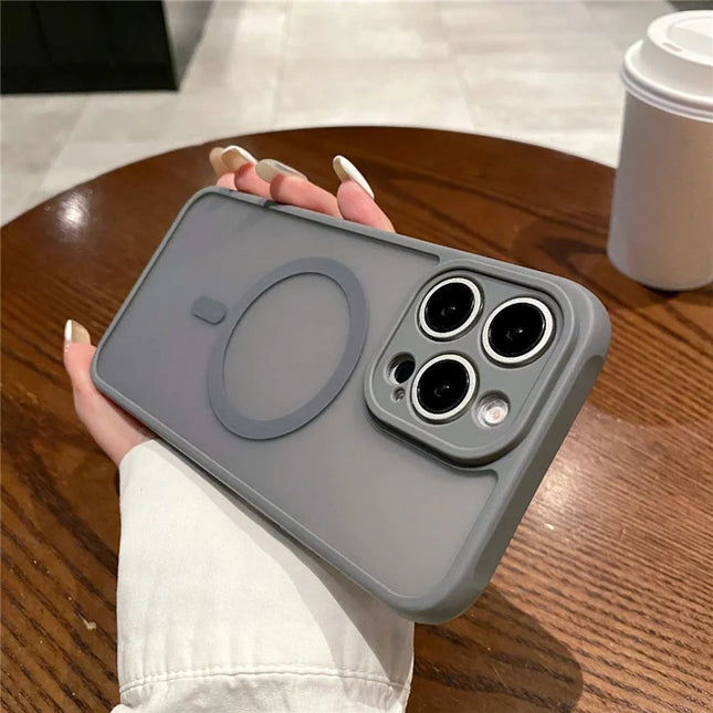 For iPhone 13 Pro Max Case Compatible with MagSafe TPU + PC Skin Touch Matte Phone Cover - Grey