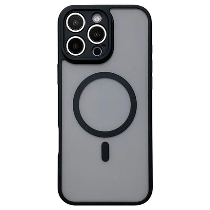 For iPhone 16 Pro Max Case Compatible with MagSafe TPU + PC Skin Touch Matte Phone Cover - Black