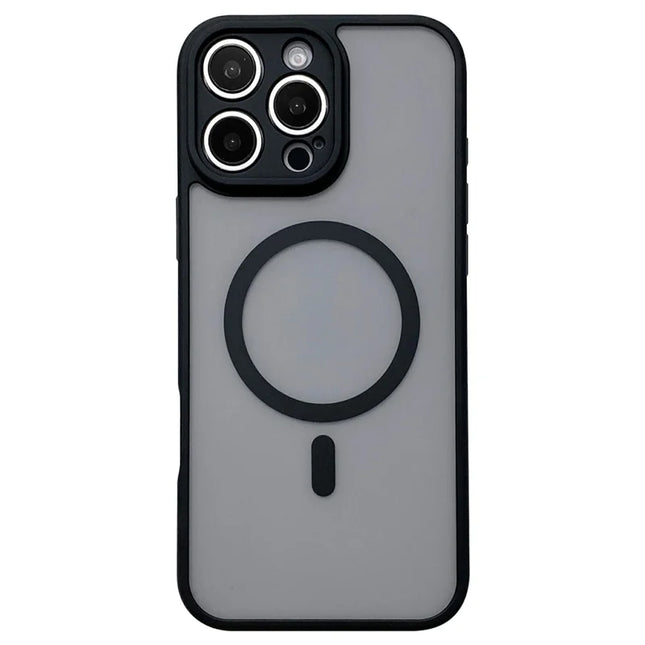 For iPhone 16 Pro Max Case Compatible with MagSafe TPU + PC Skin Touch Matte Phone Cover - Black