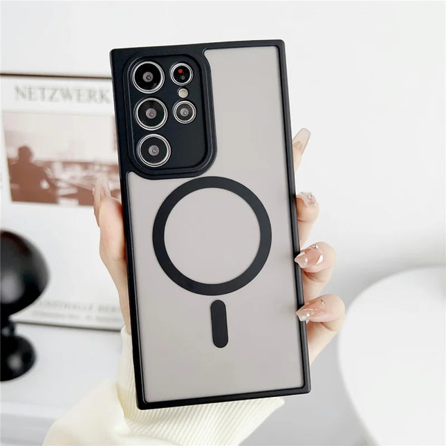 For Samsung Galaxy S23 Ultra Case Compatible with MagSafe TPU + PC Skin Touch Matte Phone Cover
