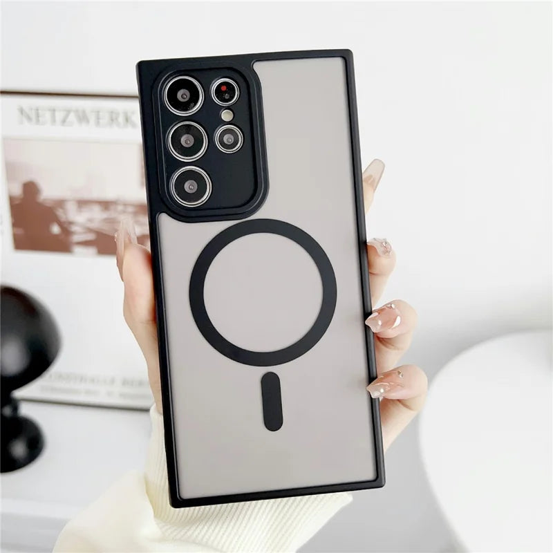 ShopCaseCart Slim Premium Samsung Galaxy S23 Ultra Protective cover Compatible with MagSafe TPU + PC Skin Touch Matte Phone Guard