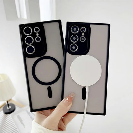 For Samsung Galaxy S23 Ultra Case Compatible with MagSafe TPU + PC Skin Touch Matte Phone Cover