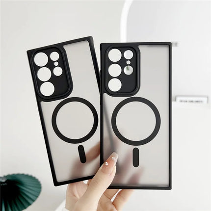 For Samsung Galaxy S23 Ultra Case Compatible with MagSafe TPU + PC Skin Touch Matte Phone Cover