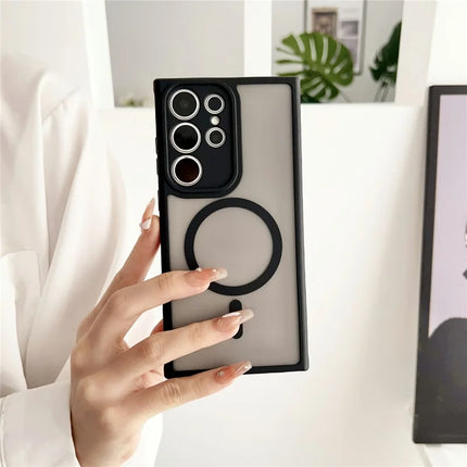 For Samsung Galaxy S23 Ultra Case Compatible with MagSafe TPU + PC Skin Touch Matte Phone Cover