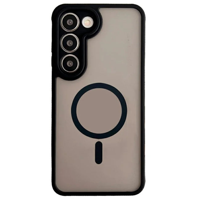 For Samsung Galaxy S23 Case Compatible with MagSafe TPU + PC Skin Touch Matte Phone Cover - Black