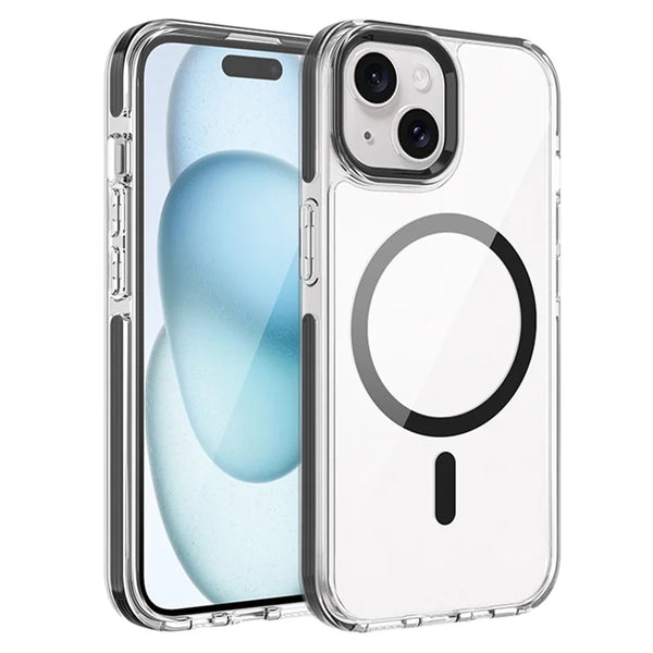 ShopCaseCart Slim Lightweight iPhone 15 Crystal Clear Protective cover Compatible with MagSafe TPU + PC Phone Back Guard