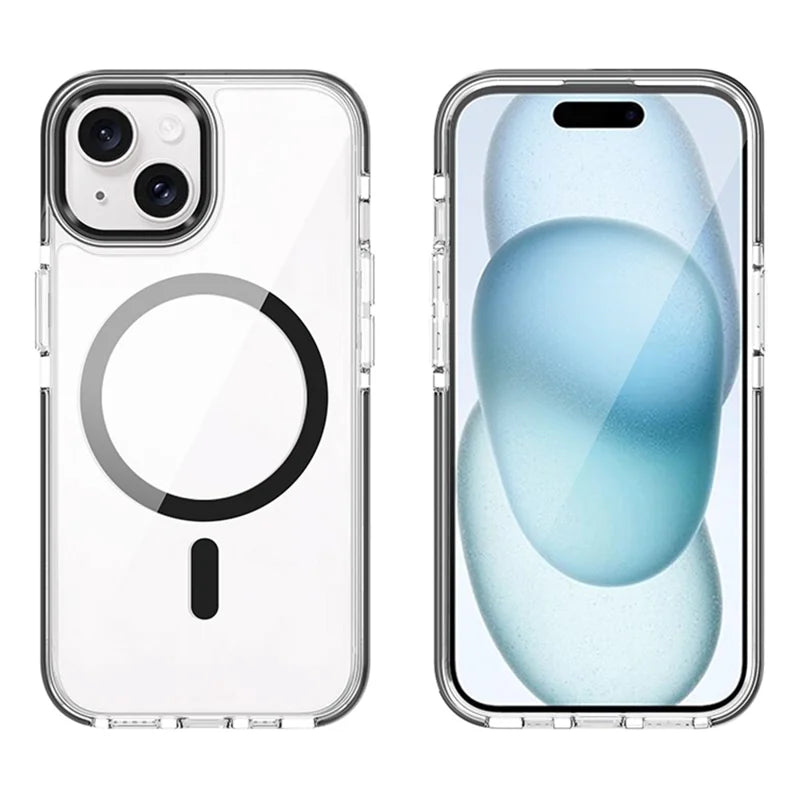 ShopCaseCart Slim Lightweight iPhone 15 Crystal Clear Protective cover Compatible with MagSafe TPU + PC Phone Back Guard
