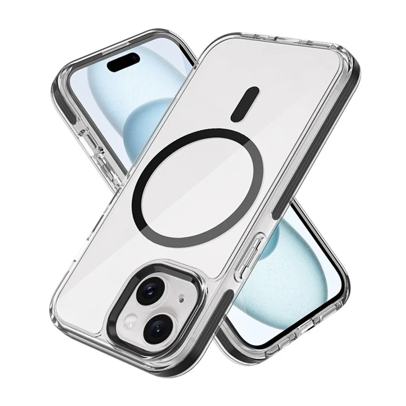 ShopCaseCart Slim Lightweight iPhone 15 Crystal Clear Protective cover Compatible with MagSafe TPU + PC Phone Back Guard