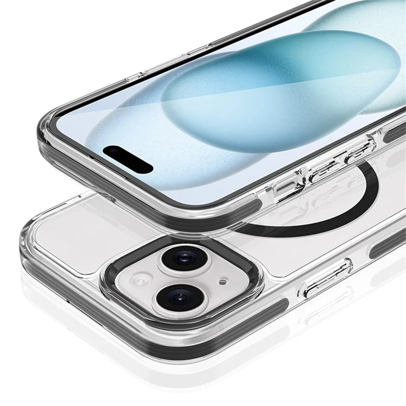 ShopCaseCart Slim Lightweight iPhone 15 Crystal Clear Protective cover Compatible with MagSafe TPU + PC Phone Back Guard