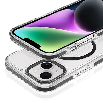 For iPhone 13 Crystal Clear Case Compatible with MagSafe TPU + PC Phone Back Cover