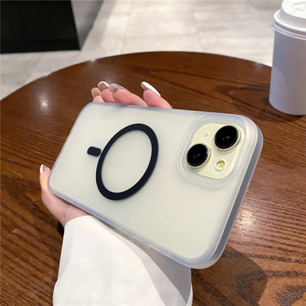 For iPhone 14 Case Compatible with MagSafe TPU + PC Translucent Matte Phone Cover
