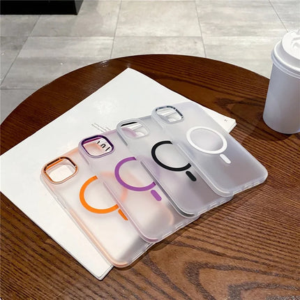 For iPhone 14 Case Compatible with MagSafe TPU + PC Translucent Matte Phone Cover
