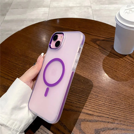 For iPhone 14 Case Compatible with MagSafe TPU + PC Translucent Matte Phone Cover