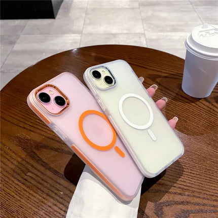 For iPhone 14 Case Compatible with MagSafe TPU + PC Translucent Matte Phone Cover