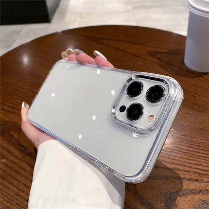 For iPhone 15 Pro Max Phone Case Ultra Clear Shockproof PC + TPU Back Cover - White