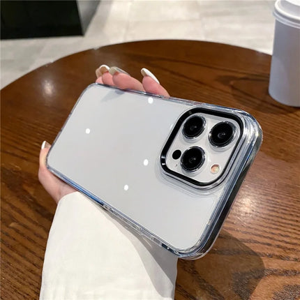For iPhone 15 Pro Phone Case Ultra Clear Shockproof PC + TPU Back Cover - Black