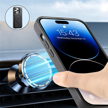 For iPhone 16 Pro Case Skin Touch Leather Back Cover with Detachable Zipper Card Slot
