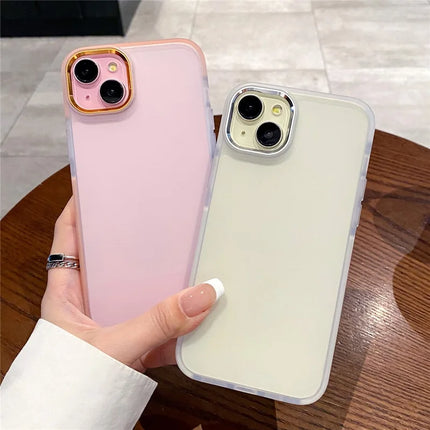 For iPhone 14 Case TPU + PC Translucent Matte Anti Drop Phone Back Cover