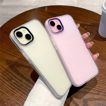 For iPhone 14 Case TPU + PC Translucent Matte Anti Drop Phone Back Cover