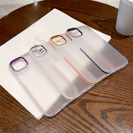 For iPhone 14 Case TPU + PC Translucent Matte Anti Drop Phone Back Cover